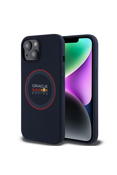 Red Bull Racing Carcasă pentru iPhone 14 - Red Bull Racing Silicone Red Ring MagSafe (RBHMP14S24SIILVR) - Bleumarin
