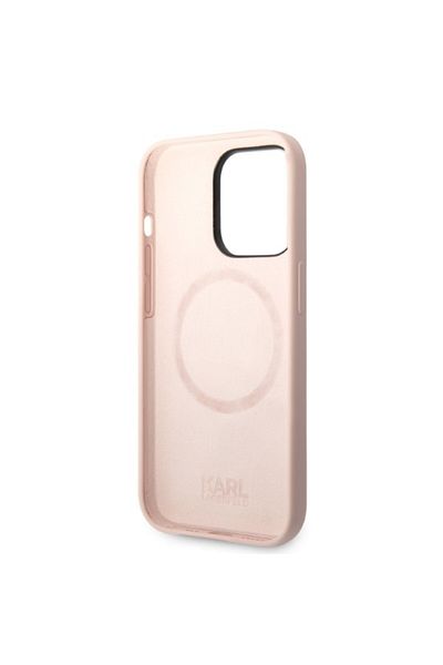 Karl Lagerfeld IPhone 14 Pro Case - Karl Lagerfeld Silicone MagSafe (KLHMP14LSNIKBCP) - Pink Ikonik