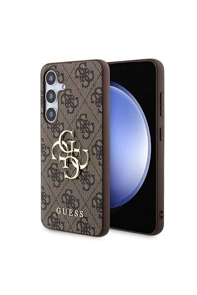 Guess Case for Samsung Galaxy S24 - Guess Hardcase 4G Big Metal Logo (GUHCS24S4GMGBR) - Brown