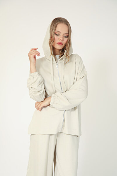 Suede Style 5804 - Set elegant și confortabil pentru femei, cu cu glugă panta...
