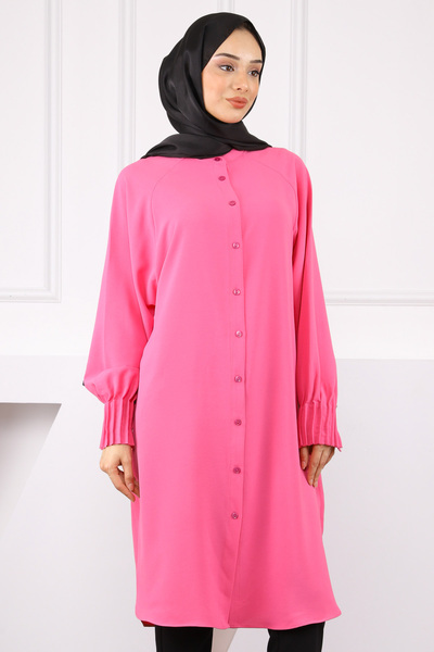 İmajButik Fuchsia Sleeves Ribbed Linda Tunic