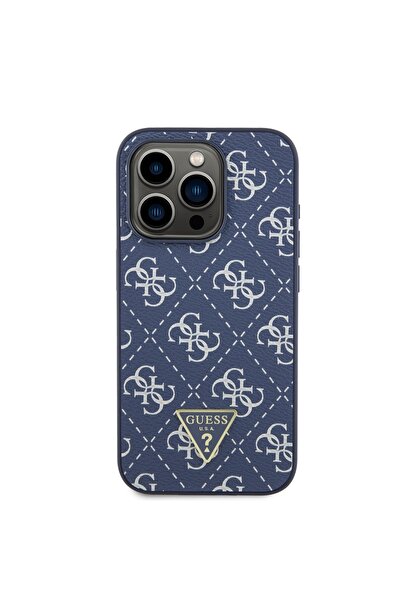 Guess Θήκη για iPhone 15 Pro - Guess Hardcase 4G Τρίγωνο Μεταλλικό Λογότυπο (GUHCP15LPG4GPB) - Μπλε