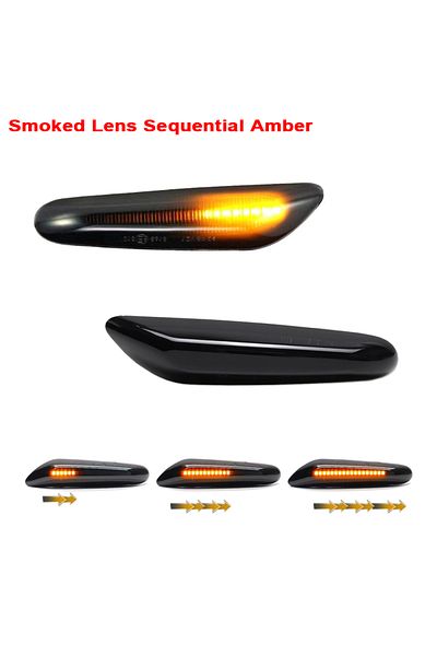 Choice Smoked Lens Amber 2pcs For Bmw Led Dynamic Side Marker Turn Signal Light Sequential Blinker Light Fo