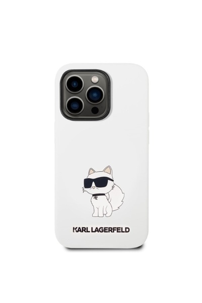 Karl Lagerfeld Carcasă pentru iPhone 14 Pro - Karl Lagerfeld Silicon (KLHCP14LSNCHBCH) - Choupette Albă