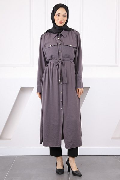 İmajButik Anthracite Tunic with Waist Belt