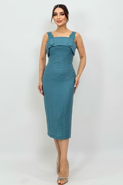 FEVER Toka detaylı viskon elbise