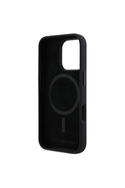 Karl Lagerfeld Case for iPhone 16 Pro - Karl Lagerfeld Silicone MagSafe (KLHMP16LSCMKMPCK) - Shadow Metal Initial
