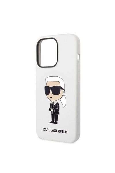 Karl Lagerfeld IPhone 14 Pro Max Case - Karl Lagerfeld Silicone (KLHCP14XSNIKBCH) - White Ikonik