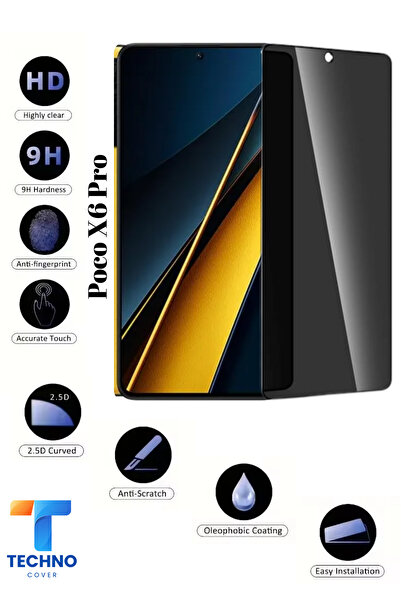 tcover Poco X6 Pro Uyumlu Tam Kapatan Hayalet Ekran Koruyucu 6D Temperli Cam