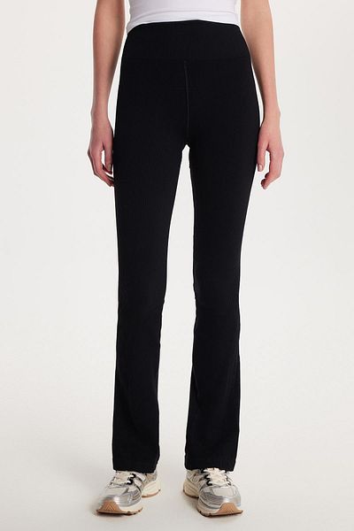Tudors Women's Slim Fit Slim Fit Ribbed Skinny Leg Black Trousers