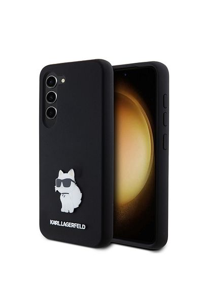 Karl Lagerfeld Case for Samsung Galaxy S23 - Karl Lagerfeld Silicone (KLHCS23SSMHCNPK) - Choupette Metal Pin