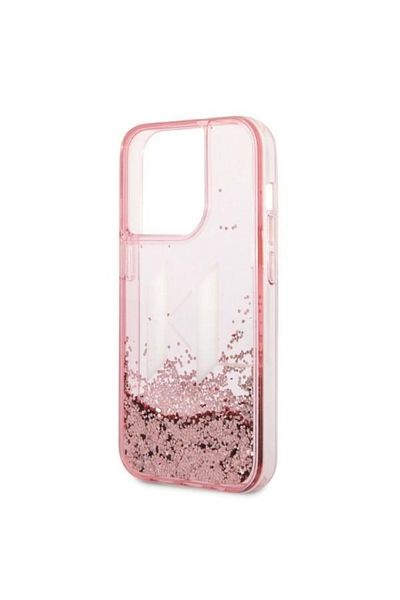 Karl Lagerfeld Carcasă pentru iPhone 14 Pro - Karl Lagerfeld Hardcase Glitter (KLHCP14LLBKLCP) - Pink Liquid Big KL