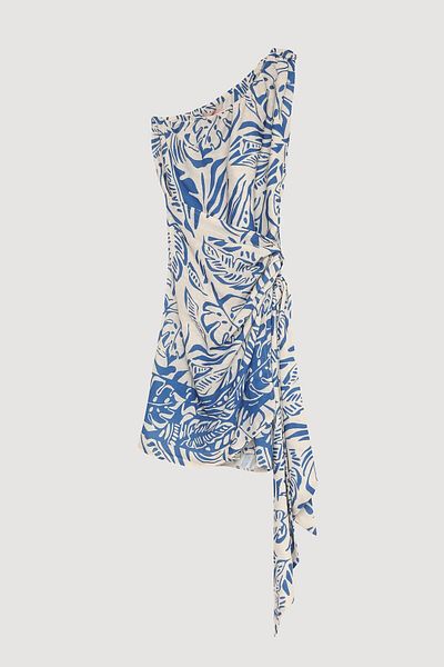 Quzu Rochie de damă albastră cu un singur umăr Elb00355