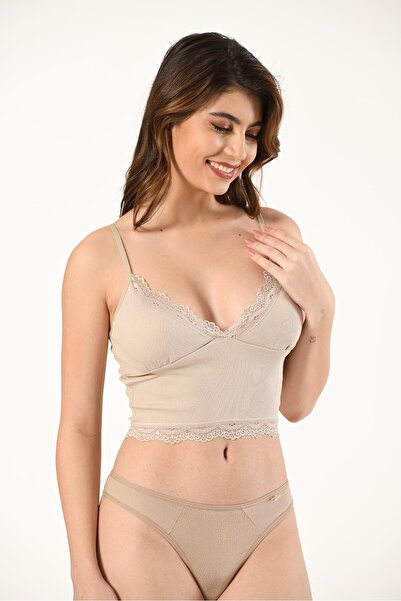 NUİTAMORE Nuitamore 3-Piece Crop Suit with Straps, Lace Padded Bustier Blouse