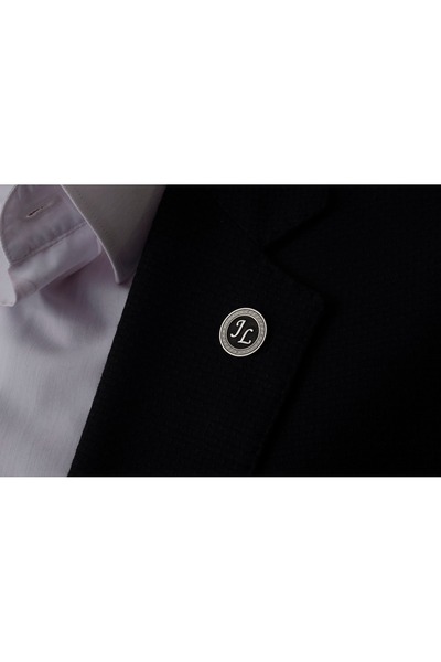 Satürn Silver Kuyumculuk 925 Ayar Gümüş Harfli Yaka İğnesi Damat Hediyesi Kiş...