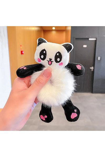 TOYFEST قطعة واحدة - مشبك شعر على شكل باندا من القطيفة اللطيفة |   تصميم ناعم ولطيف - قطعة واحدة