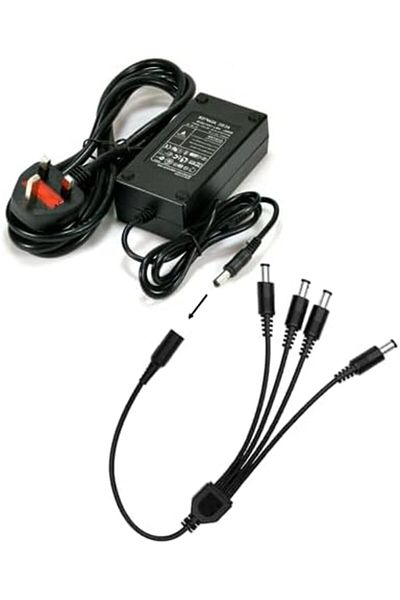 Generic Power Supply Adapter 100-240v Ac To 12v Dc 5a With 4-way Split Cable For Surveillance Camera/dvr