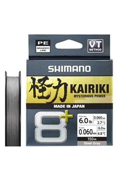 Shimano Kairiki 8+ 150 Mt 0.06mm İp Misina Steel Gray