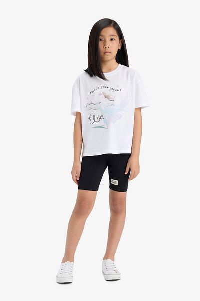 DeFacto Κοντομάνικο μπλουζάκι για κορίτσι Frozen Relax Fit Crew E8166a825hs