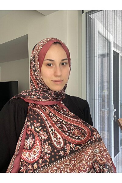 LuvenSara Indian Silk Shawl D.2 - Red/Brown