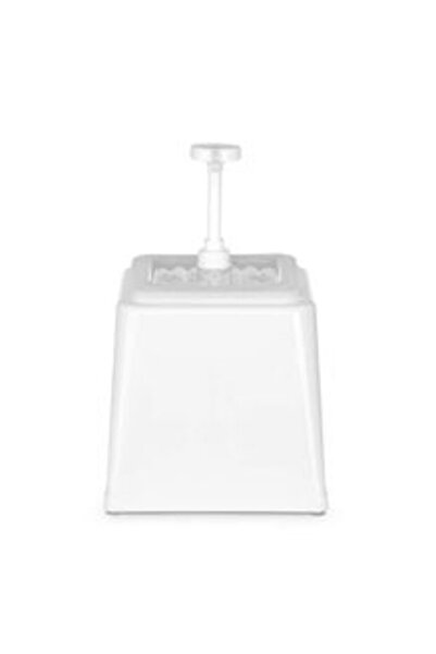 HENDI Dispenser de sos cu pompa, 2.5 L, alb, 230x210x(H)250 mm