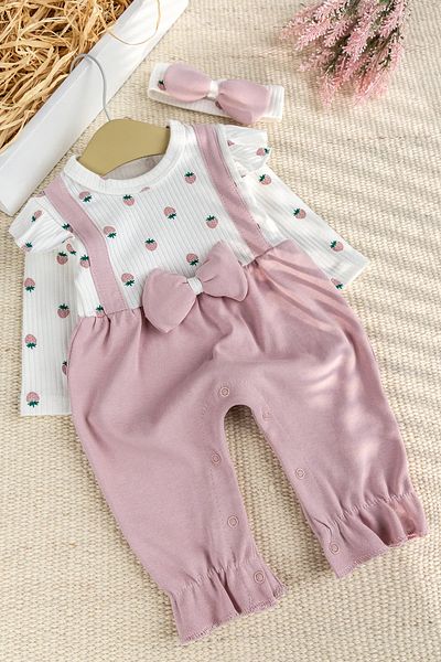 Babymod Cotton Bow Bandana Baby Girl Jumpsuit