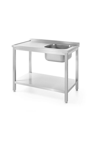 HENDI Spălător cu 1 cuvă cu poliță inferioară stângă, Kitchen Line, 1000 x 60...