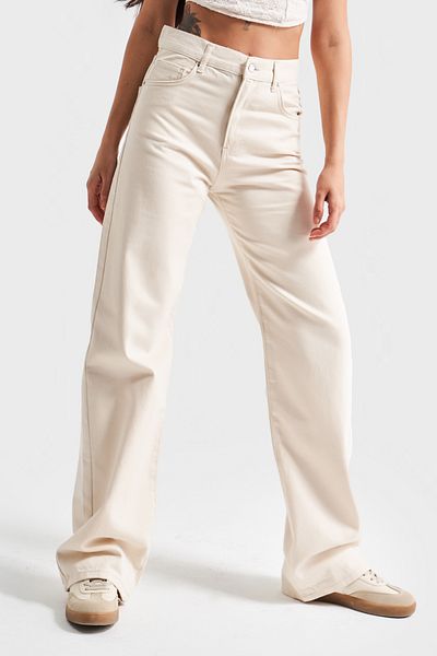 its basic Γυναικείο τζιν με ακατέργαστο χρώμα Loose Fit στη μέση