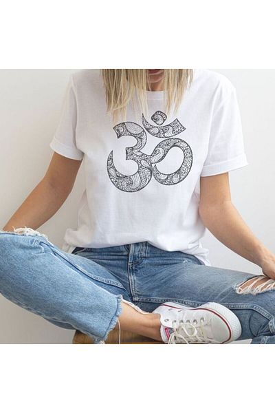 MAGORS I Love Yoga,Namaste Printed Crew Neck Cotton Short Sleeve Women's Tshirt