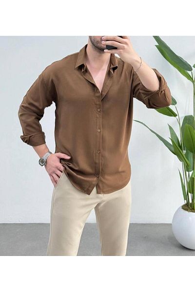 JACK CAPRİO Ανδρικό πουκάμισο Lyocell που μπορεί να ρυθμίσει τη θερμότητα του σώματος και μειώνει τον ιδρώτα Αντιβακτηριδιακό πουκάμισο νέας σεζόν