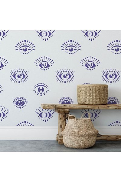 OEM Sablon Perete vopsire, tencuiala 900x600x0.7mm Evil Eyes Refolosibil, model MXSP7053