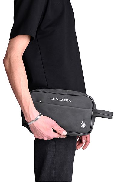 U.S. Polo Assn. U.S. Polo Assn. Pltrs25005 Anthracite Men's Hand and Shaving Bag – Water Resistant, Stylish and Practical Design