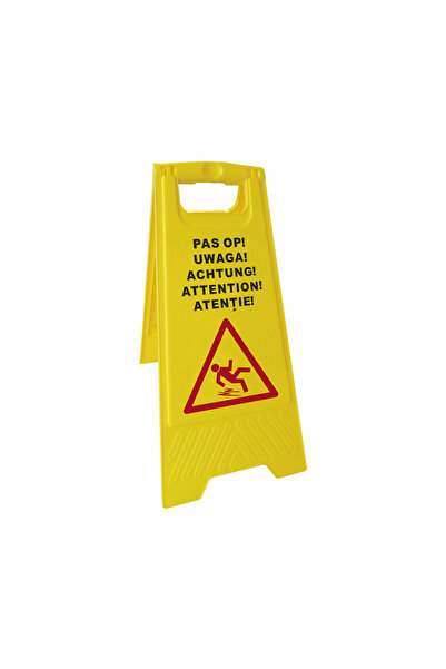 HENDI Semn atentionare Podea umeda, galben, atentionare in 5 limbi, 300x(H)61...