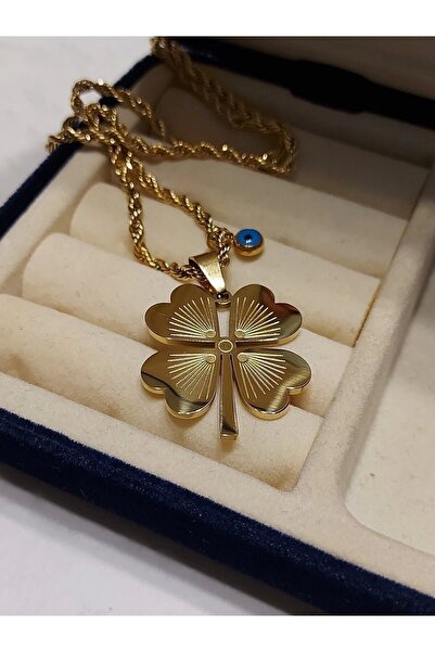 Lady Steel Clover Necklace, Clover Necklace, Steel Necklace