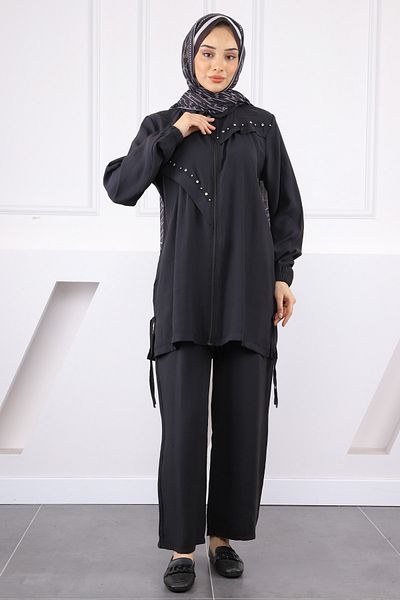 İmajButik Κοστούμι παντελόνι Modal Tunic Black Stone