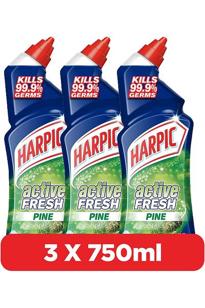 Harpic Pine Active Fresh Toilet Cleaner, 750 ml, 2+1 Free