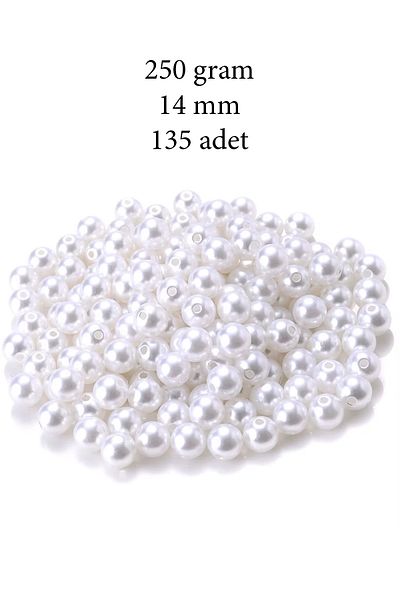 just cheap store 250grams 14mm white color plastic pearl beads for bags & jewelry making bead (~135pcs)