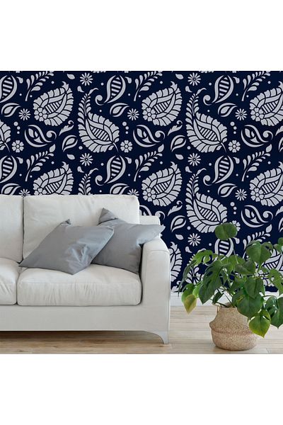 OEM Sablon Perete vopsire, tencuiala 900x600x0.7mm Paisley Refolosibil, model MXSP7074