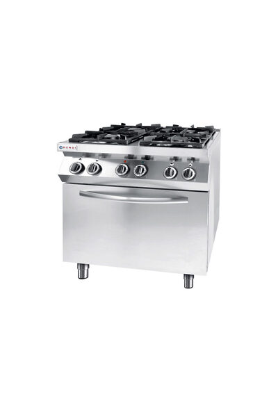 HENDI Aragaz profesional pe gaz Hendi Kitchen Line cu 4 arzatoare cu convecti...