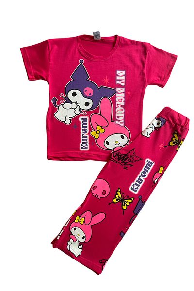 YUMİYUMM Girl's Character Fuchsia Bottom-Top Set