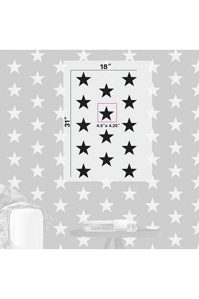 OEM Sablon Perete vopsire, tencuiala 900x600x0.7mm Star Pattern Refolosibil, model MXSP7127