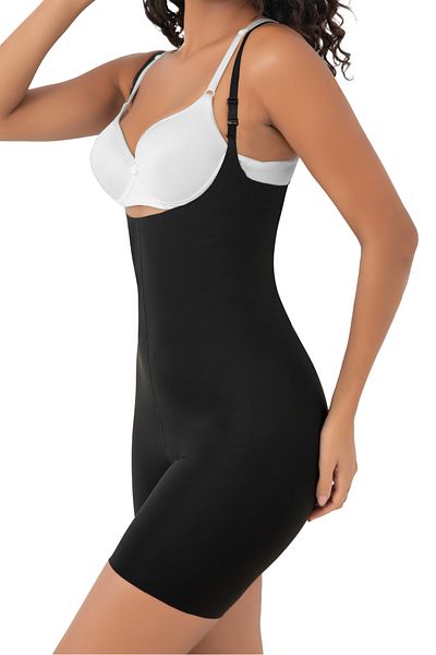 bazaar-turkey all you need Laser Cut Strap Full Length Corset 3010 Black