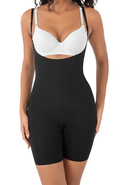 bazaar-turkey all you need Laser Cut Strap Full Length Corset 3010 Black
