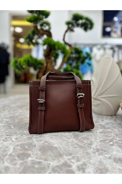MELTEM TUĞAN Belt Detailed Bag Claret Red