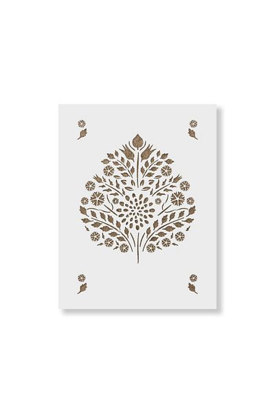 OEM Sablon Perete vopsire, tencuiala 900x600x0.7mm Leaf Damask Refolosibil, model MXSP7051