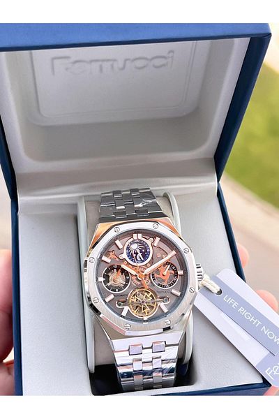 Ferrucci Automatic Steel Cord 3 Atm Water Resistant Special Design Men Wrist Watch Vs.Blkt.0361