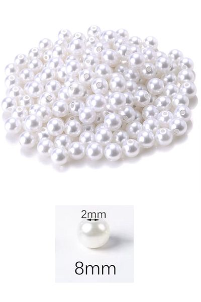 just cheap store 500grams 8mm white color plastic pearl beads for bags and jewelry making bead (~1,600pcs)