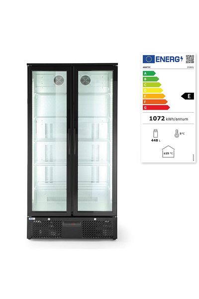 HENDI Two-door refrigerated display case, Arktic, 477 L, 220-240V/365W, 900x530x(H)1820mm