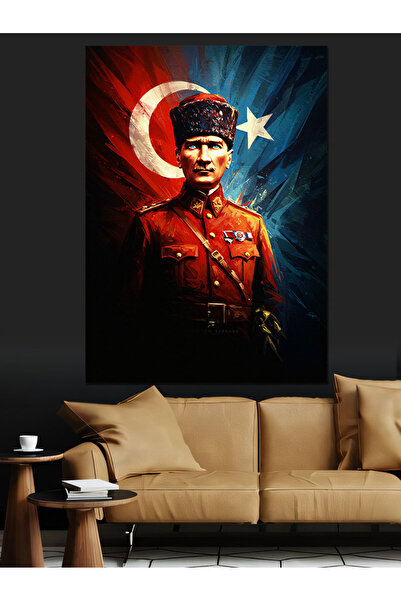Genel Markalar Mustafa Kemal Atatürk Dekoratif Kanvas - Mdf Ahşap Tablo