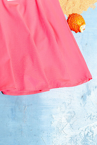 Beniizle Fiyonk Detaylı Etekli Kız Çocuk Mayo